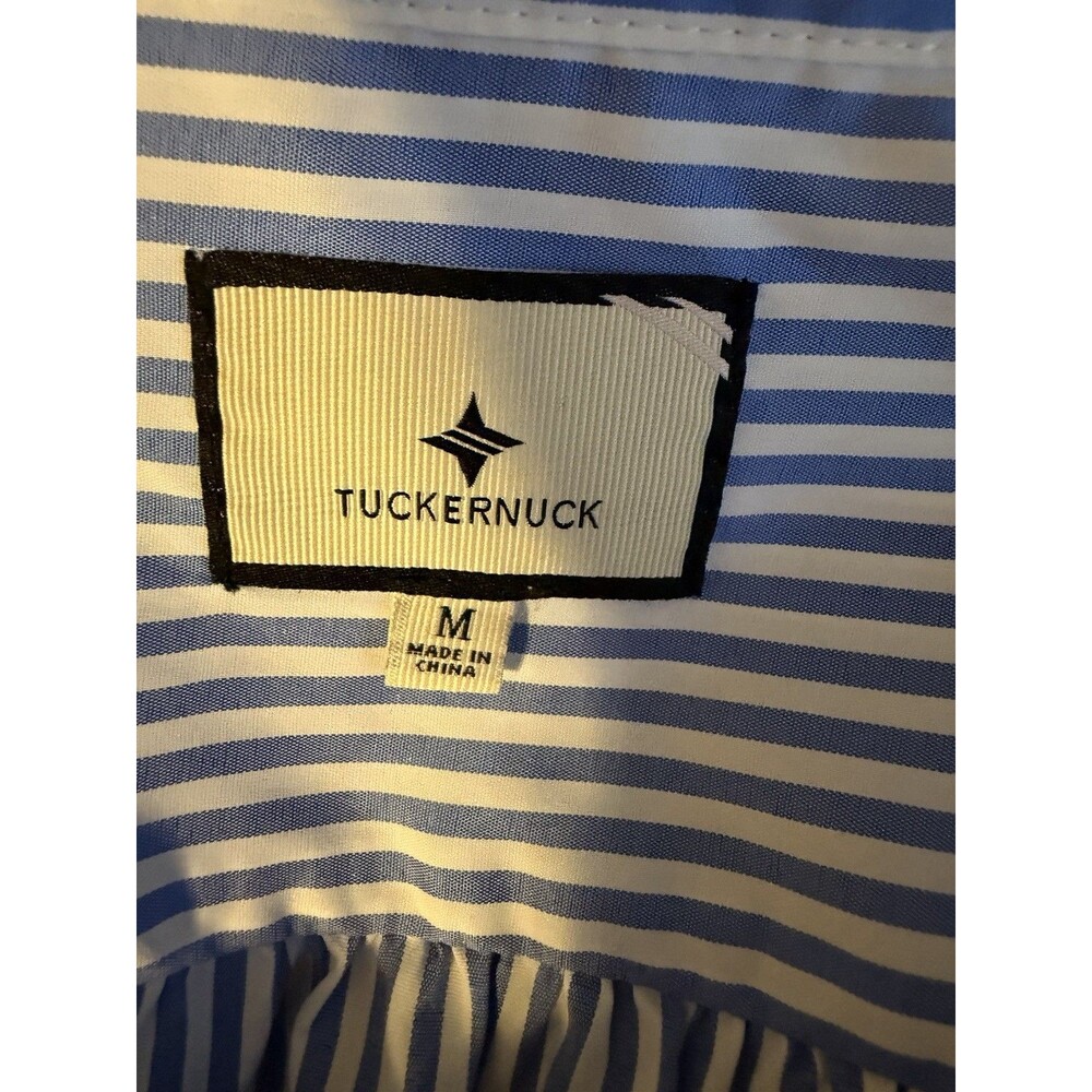 Tuckernuck Teagan Popover Blouse in White And Blue Striped. Size M. - Picture 7 of 10